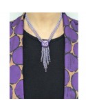 Giadan Necklace - Mariquita - 925% Silver Golden - Topaz - Lilac Zircons - GIADAN49