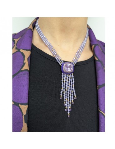 Collana Giadan - Mariquita - Argento 925% Dorato - Topazio - Zirconi Lilla - GIADAN49 2