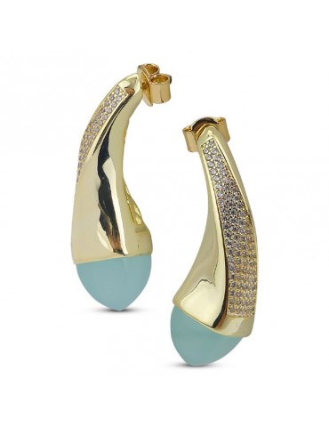Orecchini Boccadamo - Dorati - Cristallo Acqua Millk -Zirconi-KOR026DA