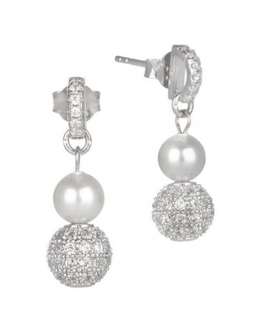 Orecchini Boccadamo - Argento 925% Rodiato - Perla 6mm - Boule - OR634