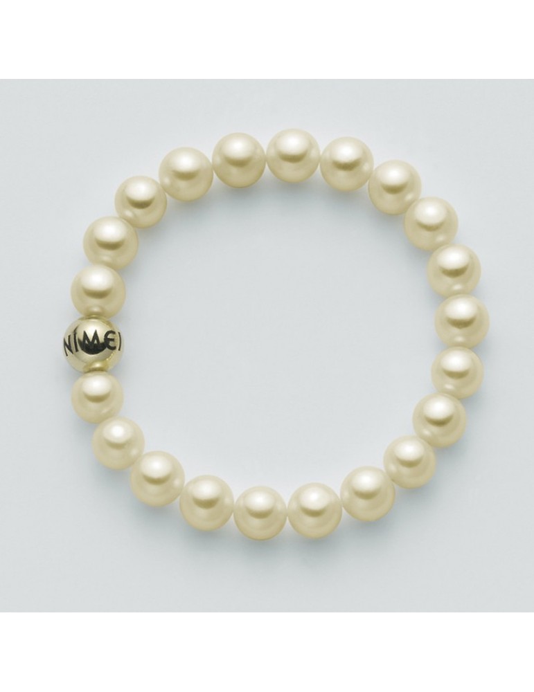 Bracciale Nimei - con Perle Vere Orange 8,5-9mm e Sfera Dorata - PBR1423