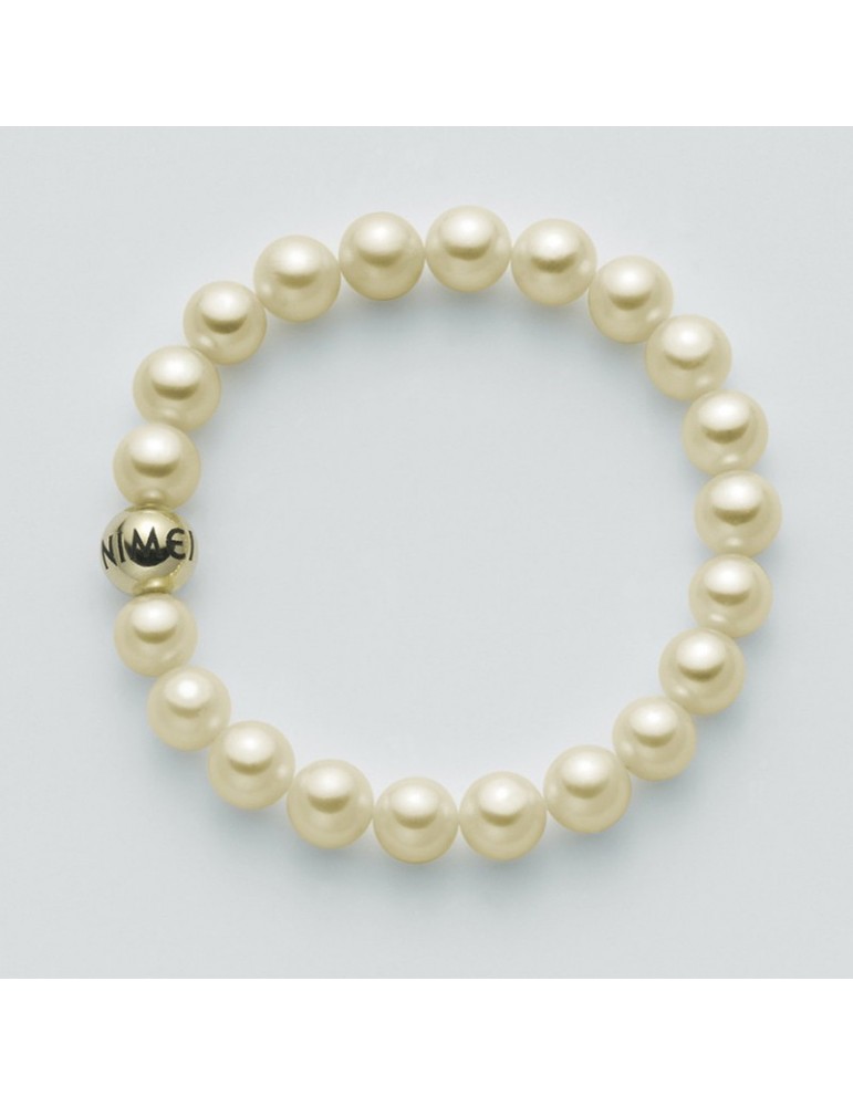 Bracciale Nimei - con Perle Vere Orange 7,5-8 mm e Sfera Dorata - PBR1419