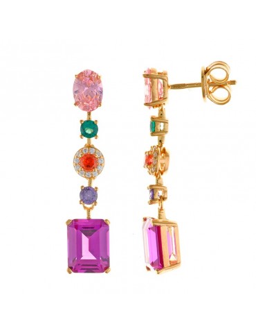 Salvatore Plata Earrings - Colored Crystals - Amethyst - 136A0688