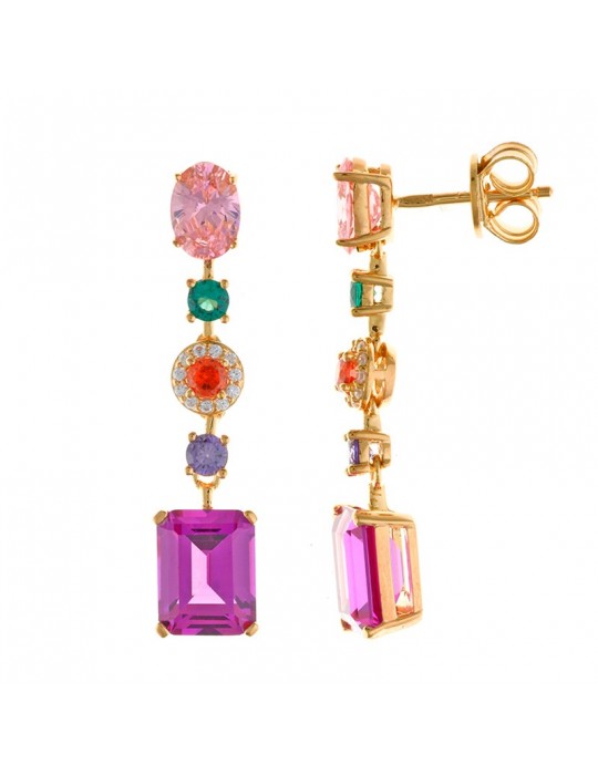 Salvatore Plata Earrings - Colored Crystals - Amethyst - 136A0688