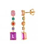 Salvatore Plata Earrings - Colored Crystals - Amethyst - 136A0688