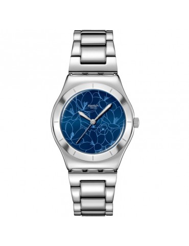 Swatch Watch - Petal Frenzy - Time Only - Silver -33mm-Blue-YLS235G