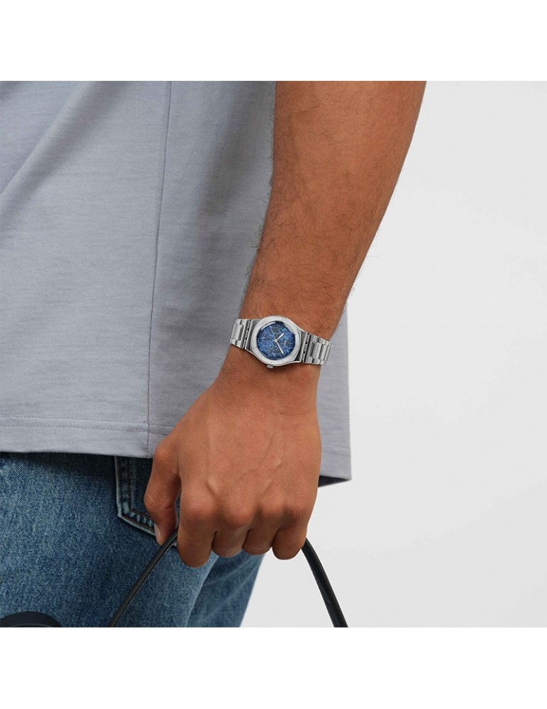 Swatch Watch Petal Frenzy Time Only Silver -33mm-Blue-YLS235G