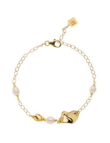 Rossoprecious Bracelet - Mind - 925% Silver Golden - Pearls - 25068WP