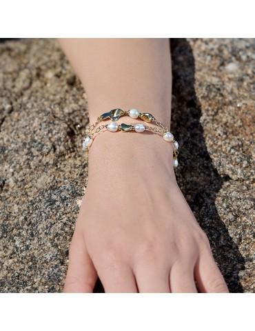 Rossoprecious Bracelet - Mind - 925% Silver Golden - Pearls - 25068WP 2