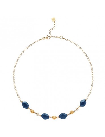 Red Precious Choker - Golden - Blue London - Crystals - 24178BN