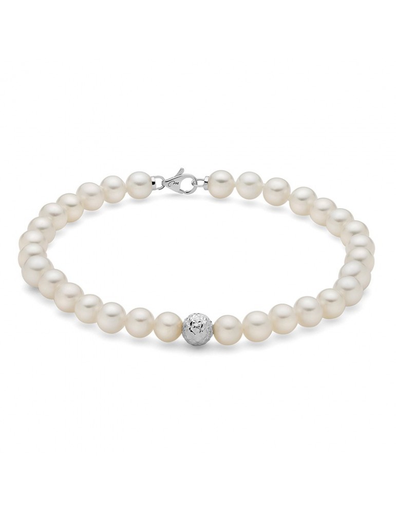 Collier En Perles D'Eau Douce Et Or Blanc 18 Carats Miluna - Perles 5-5,5mm, Longueur 41cm | Neuf Avec Étiquettes