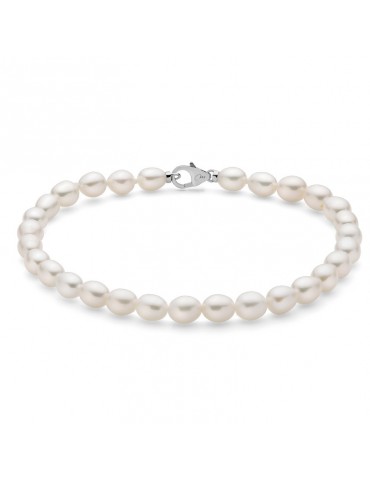 Bracciale Miluna - Pepite di Perle con Perle Vere Riso 5-5,5mm - PBR3638B