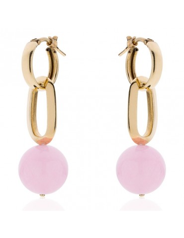 Orecchini Unoaerre - Bronzo Dorato - Perla Rosa Removibile - EXO45699G
