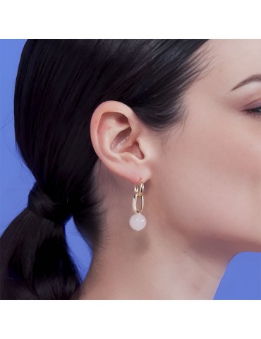 Unoaerre Earrings - Golden Bronze - Removable Pink Pearl - EXO45699G 2