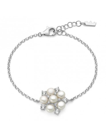Bracciale Miluna - Argento 925% - Perle Vere - Topazi Bianchi -PBR3675 2