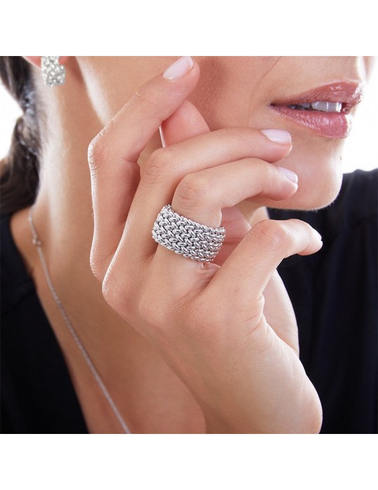 Unoaerre Ring - Grain - Band - 925% Silver White -711ECA012B14