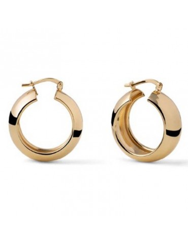 Unoaerre Earrings - Hoop - Golden Bronze-Thick Design-EXO47599G