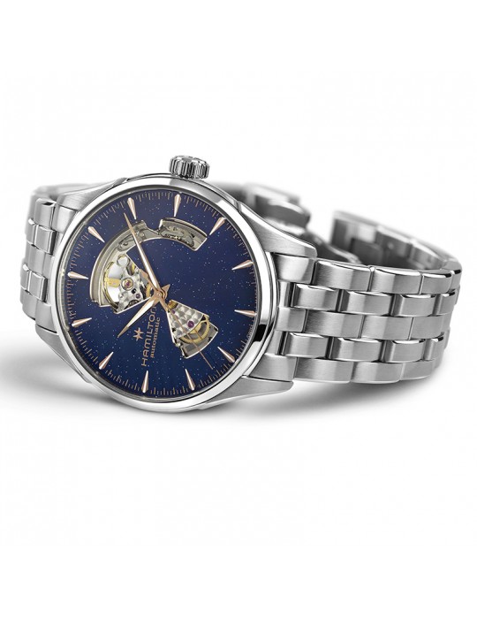 Orologio Hamilton Uomo - Jazzmaster Open Heart Automatico 42mm Blu Notte Scintillante - H32705140