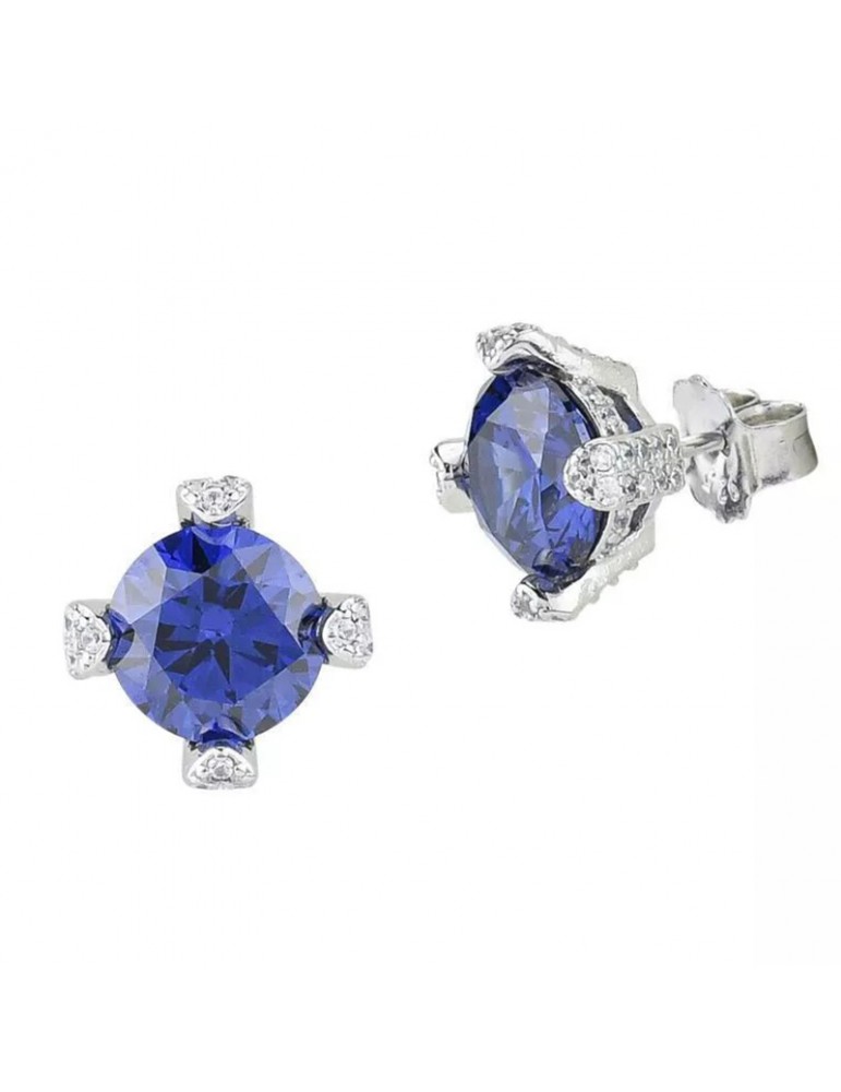 Boccadamo Earrings - 925% Silver - Tanzanite Crystal - OR831B