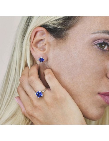 Boccadamo Earrings - 925% Silver - Tanzanite Crystal - OR831B 2