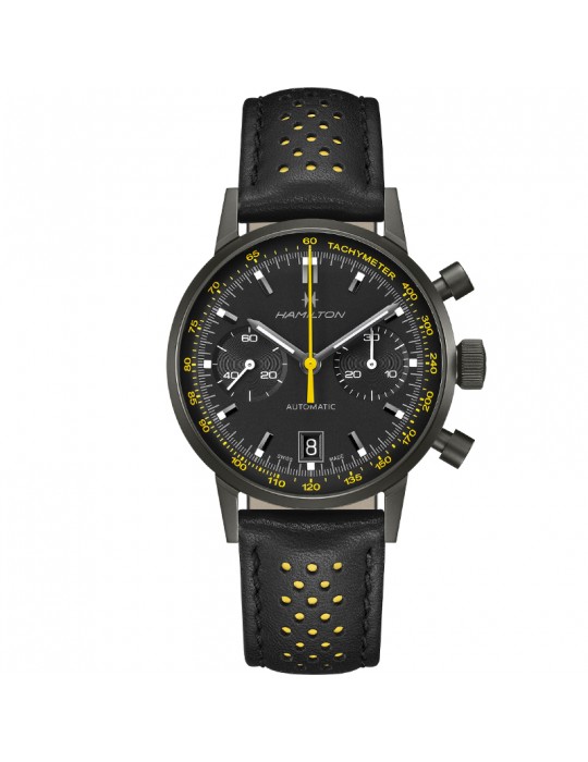 Orologio Hamilton Uomo - American Classic Intra-Matic Auto Chrono 40mm Nero Giallo - H38446731