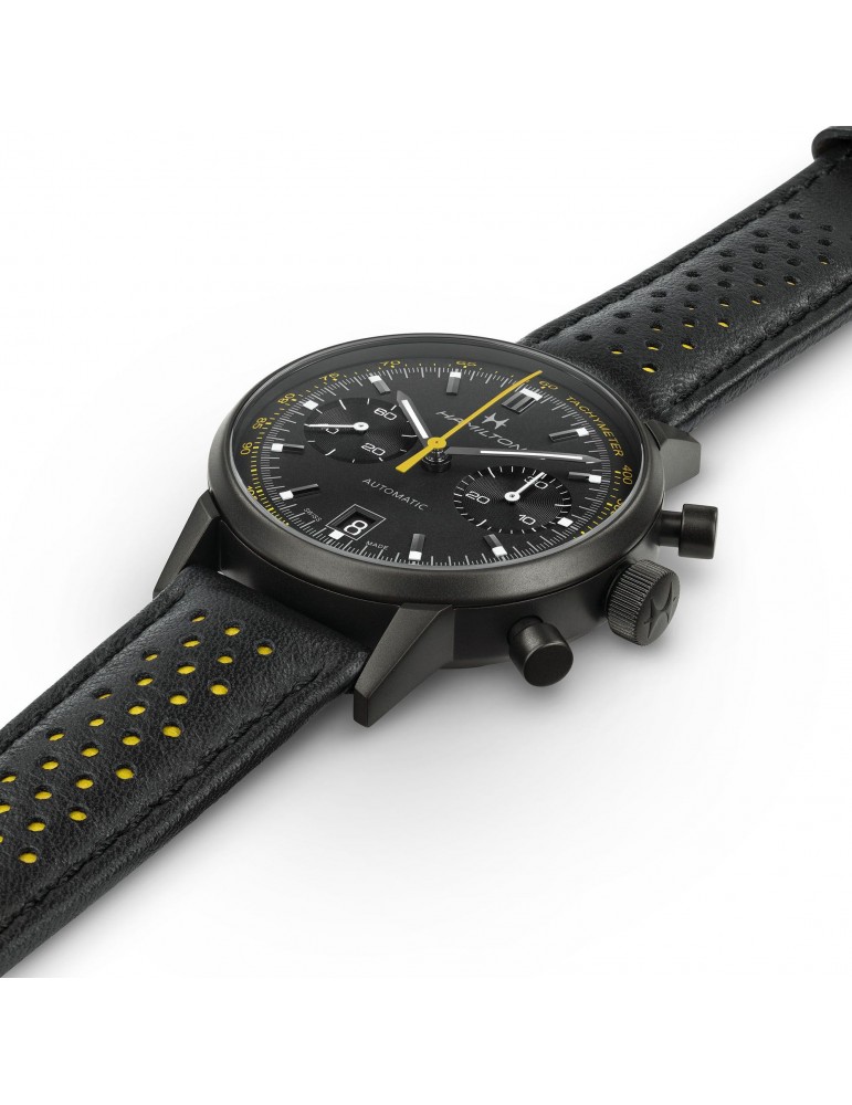 Orologio Hamilton Uomo - American Classic Intra-Matic Auto Chrono 40mm Nero Giallo - H38446731