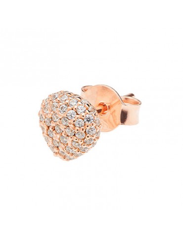 Red Precious Mono Earring - Sparkling Pavè - White Zircons-25472PW