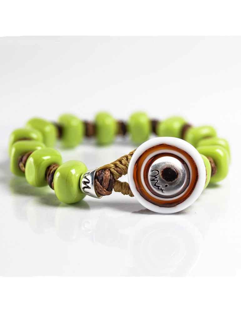 Moi Bracelet - Lemon Beads - Green Murano Glass Beads - CEDRINA