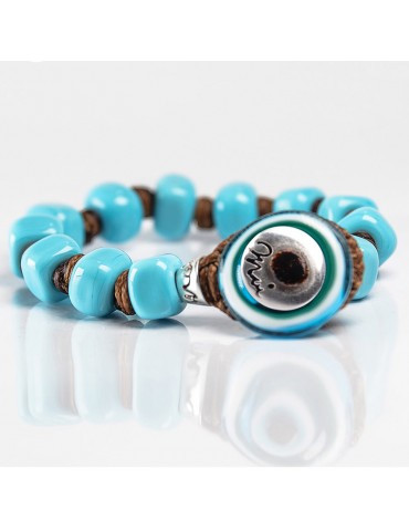 Bracciale Moi - Turchese - Perle In Vetro di Murano Turchesi -TURCHESE