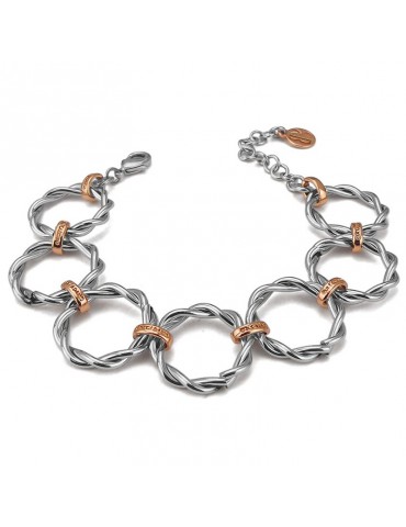 Bracciale Boccadamo - Bronzo Argentato - Elementi Torchon - XBR988