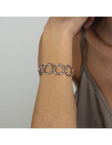 Bracciale Boccadamo - Bronzo Argentato - Elementi Torchon - XBR988 2