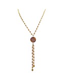 Boccadamo Necklace-925% Silver Golden-Orange Crystals-Quartz-GR166D