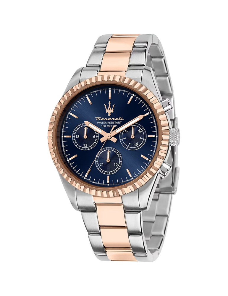 Maserati Watch - Chronograph - Rose Gold-Silver-43mm-Blue-R8853100040