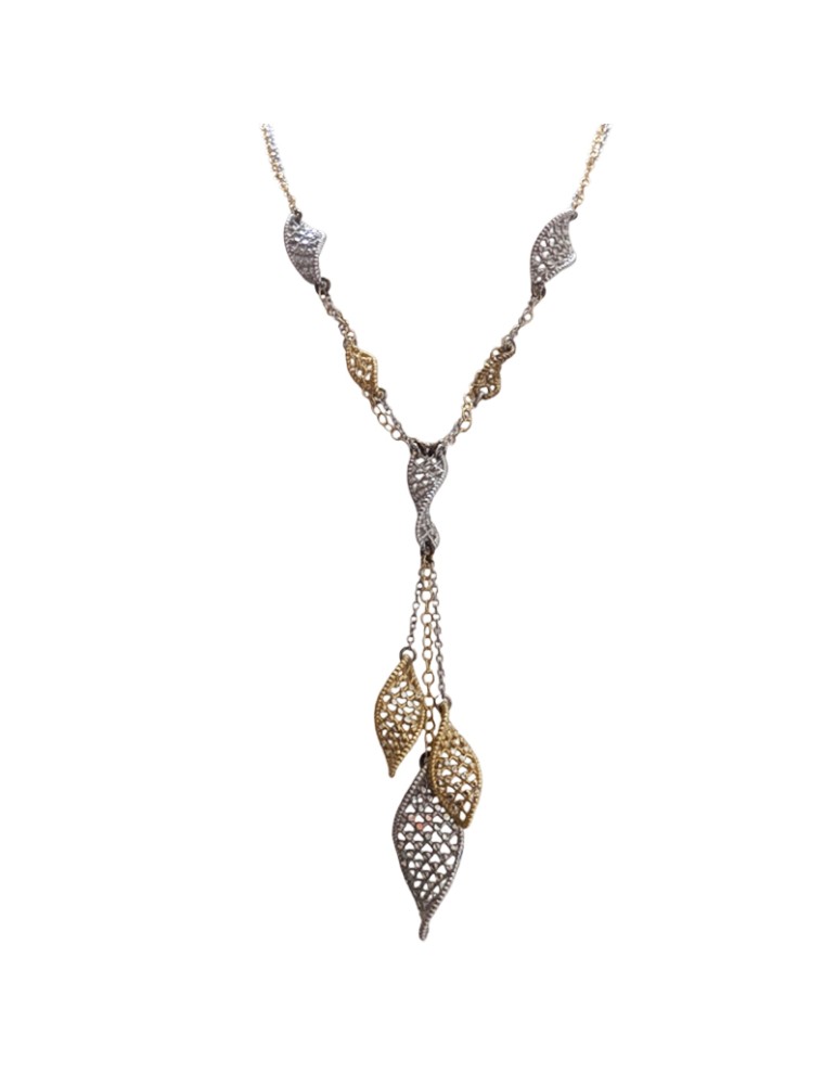 Boccadamo Necklace - Gilded and Silvered Bronze - Spirals - GR255D