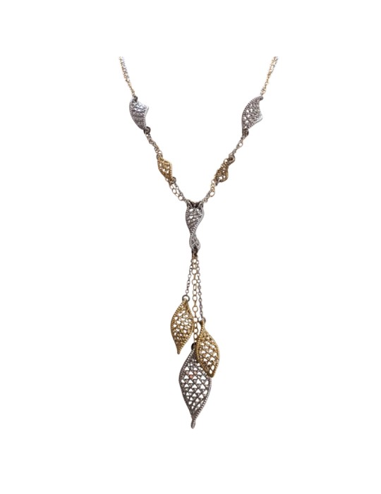 Boccadamo Necklace - Gilded and Silvered Bronze - Spirals - GR255D