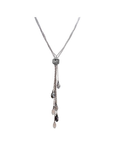 Boccadamo Necklace - 925% Silver - Black and White Crystals - GR554BLK