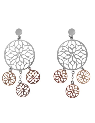 Orecchini Boccadamo - Argento 925% -Elementi a Cerchio Rose Gold-OR363