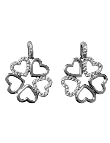 Orecchini Boccadamo - Argento 925% - Cuori e Zirconi Bianchi - OR588