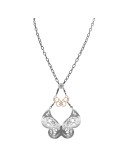 Boccadamo Necklace - 925% Sterling Silver - Openwork Butterfly Pendant-GR323