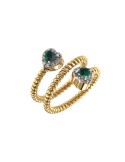 Antorà Ring - in 18K Yellow Gold with Emerald Heart and Natural Diamonds 0.24 ct - 0