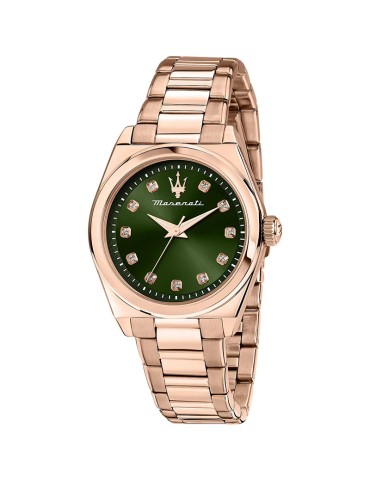 Orologio Maserati - Rose Gold - 35mm - Verde con Cristalli-R8853152501