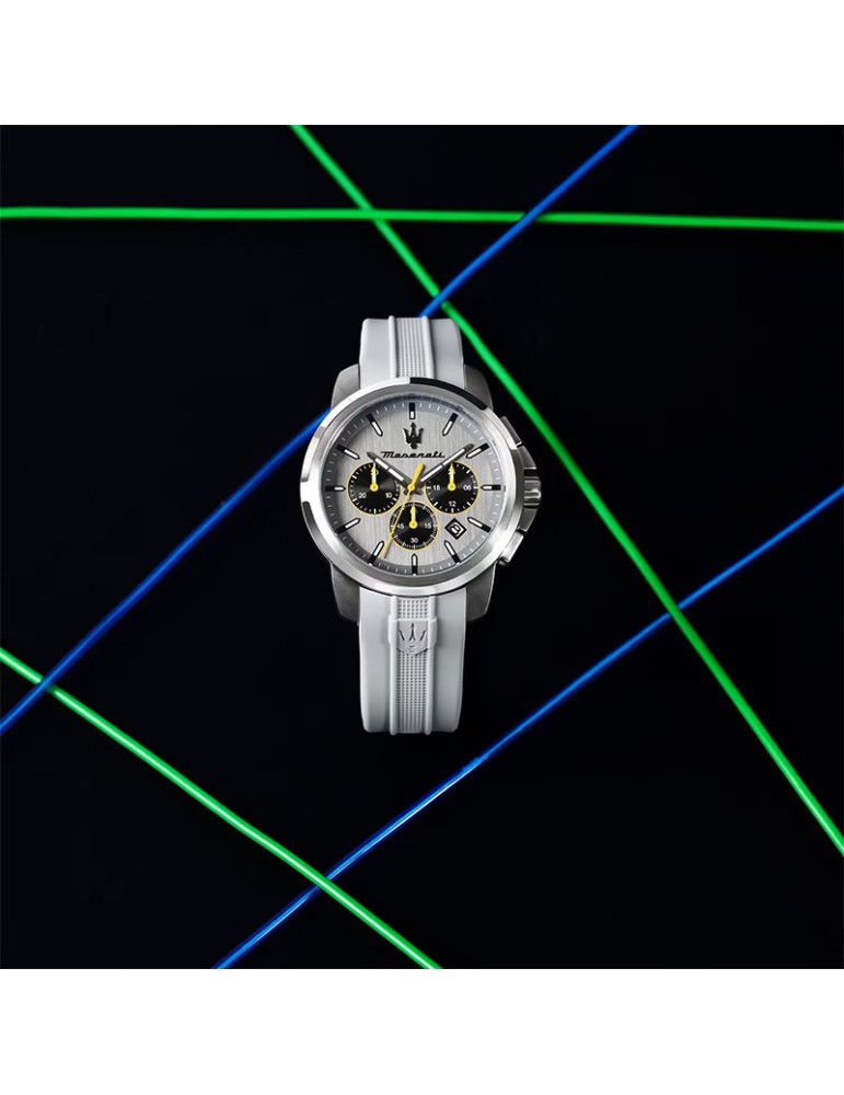 Maserati Watch - Chronograph-42mm-Grey-Yellow Details-R8871621043