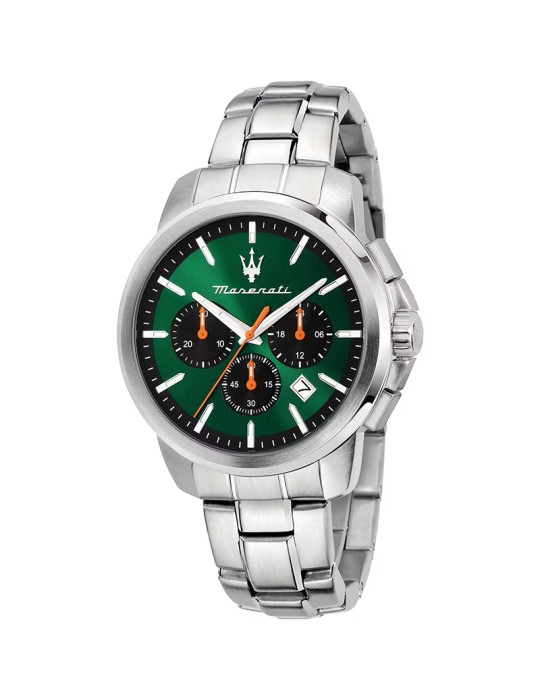 Maserati Watch - Silver - 42mm-Green-Orange Details-R8873621043