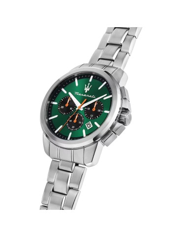 Orologio Maserati - Silver - 42mm-Verde-Dettagli Arancioni-R8873621043 2