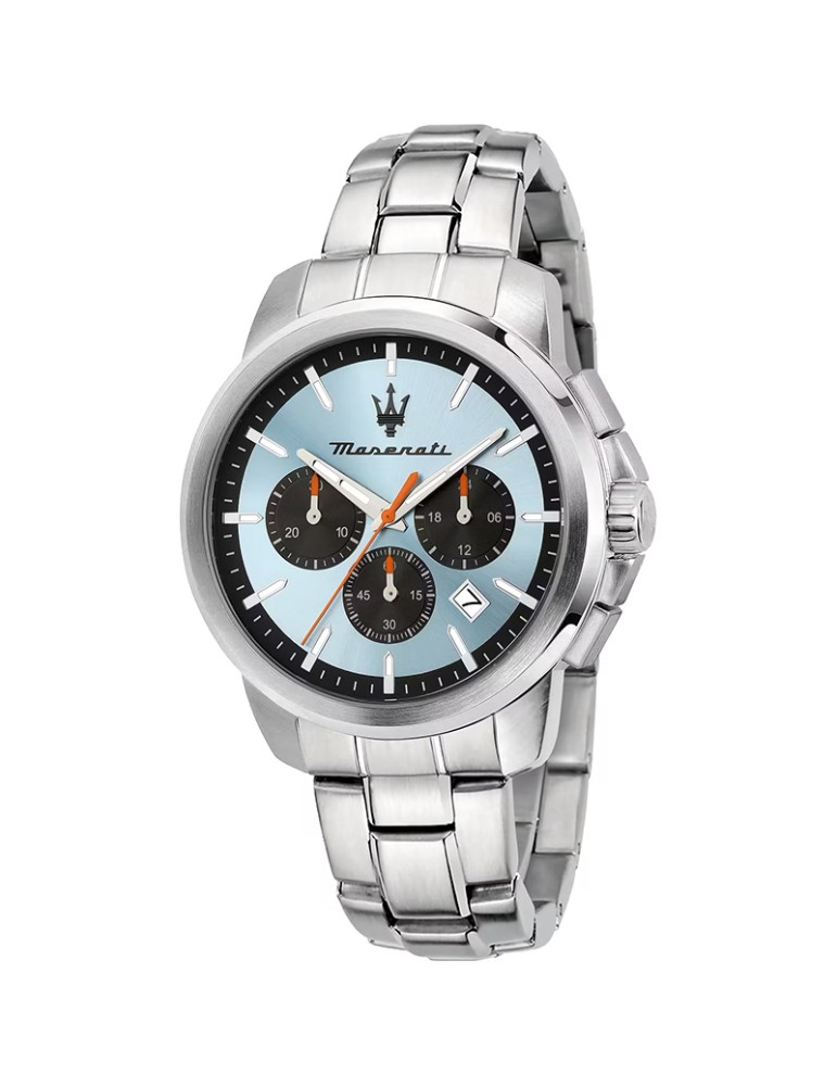 Maserati Watch - Silver-42mm-Light Blue-Orange Details-R8873621044