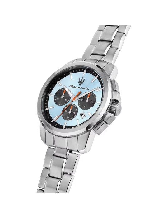 Maserati Watch - Silver-42mm-Light Blue-Orange Details-R8873621044