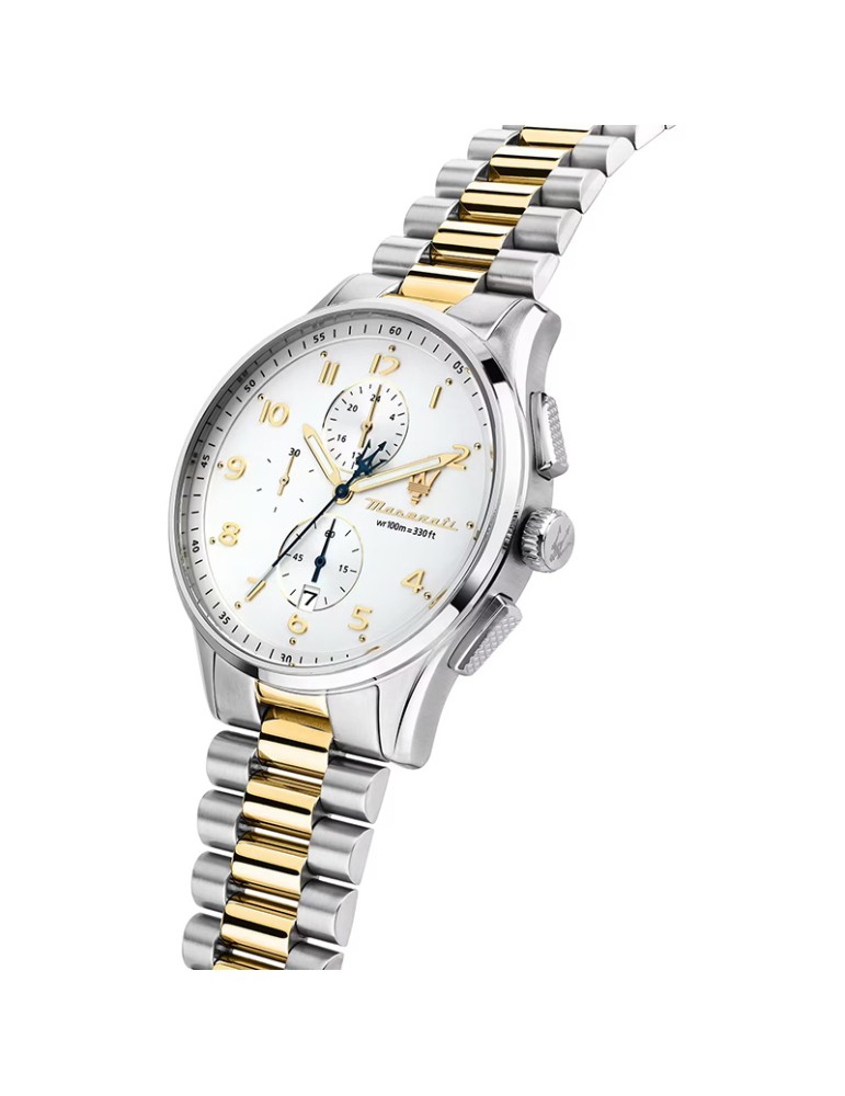 Maserati Watch - Chronograph - Silver & Gold-42mm-White-R8873624003