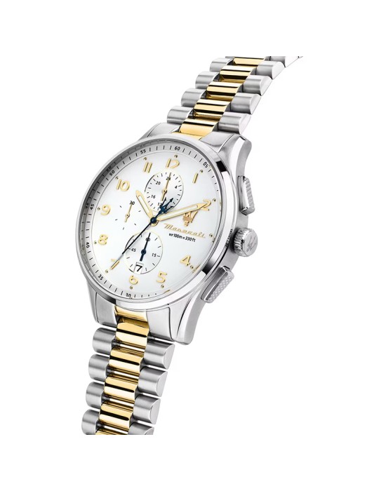 Maserati Watch - Chronograph - Silver & Gold-42mm-White-R8873624003