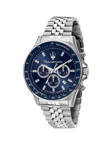 Maserati Watch - Challenge - Chronograph - Silver - 44mm-Blue-R8873640025