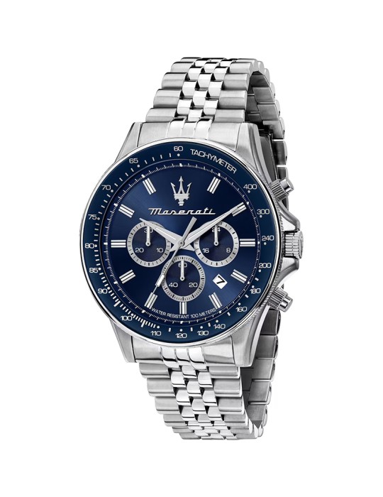 Maserati Watch - Challenge - Chronograph - Silver - 44mm-Blue-R8873640025
